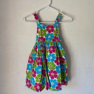 3/$30 Girls Stylish Gymboree Blue Pink Green Flower Dress 100% Cotton Size 6